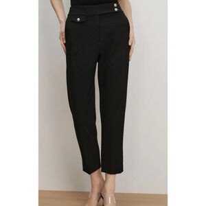 Veronica Beard Black High Rise Renzo Straight Crop Pants Size 16 Minimalist